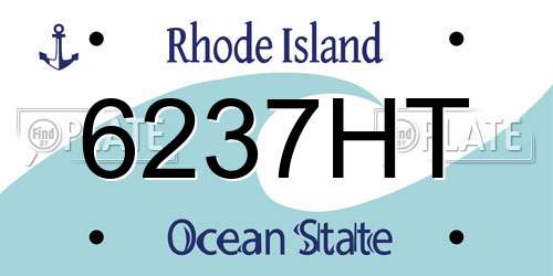 6237HT Rhode Island License Plate