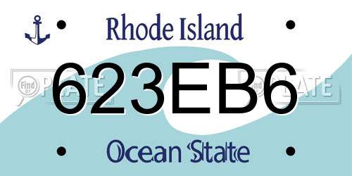 623EB6 Rhode Island License Plate