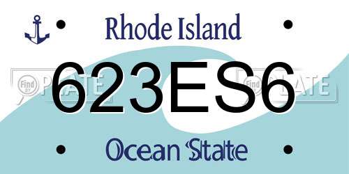 623ES6 Rhode Island License Plate