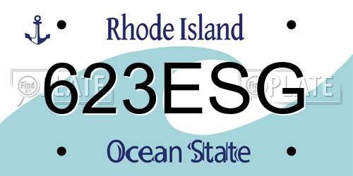 623ESG Rhode Island License Plate