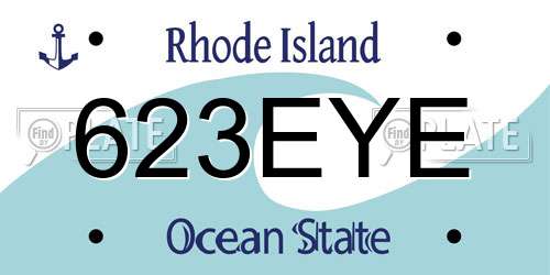 623EYE Rhode Island License Plate
