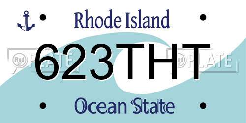 623THT Rhode Island License Plate