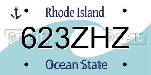 623ZHZ Rhode Island License Plate