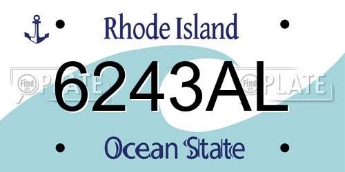 6243AL Rhode Island License Plate