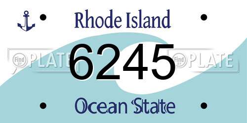 6245 Rhode Island License Plate