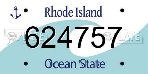 624757 Rhode Island License Plate