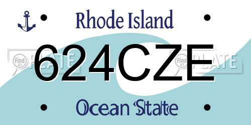 624CZE Rhode Island License Plate