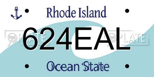 624EAL Rhode Island License Plate