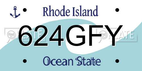 624GFY Rhode Island License Plate