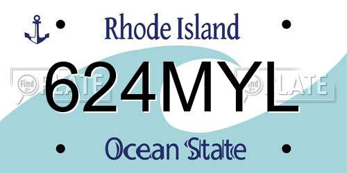 624MYL Rhode Island License Plate