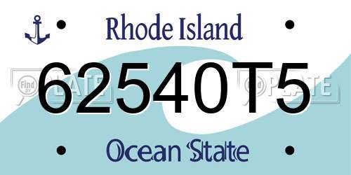 62540T5 Rhode Island License Plate