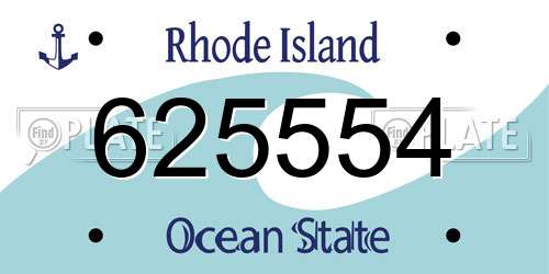 625554 Rhode Island License Plate