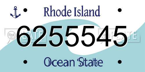 6255545 Rhode Island License Plate