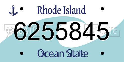 6255845 Rhode Island License Plate