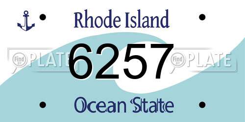 6257 Rhode Island License Plate