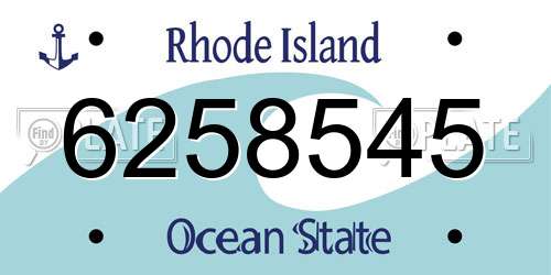 6258545 Rhode Island License Plate