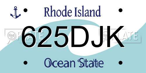 625DJK Rhode Island License Plate