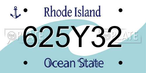 625Y32 Rhode Island License Plate