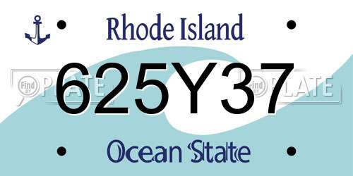 625Y37 Rhode Island License Plate
