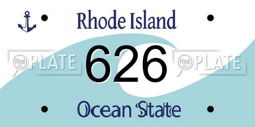 626 Rhode Island License Plate