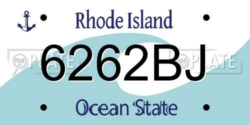 6262BJ Rhode Island License Plate
