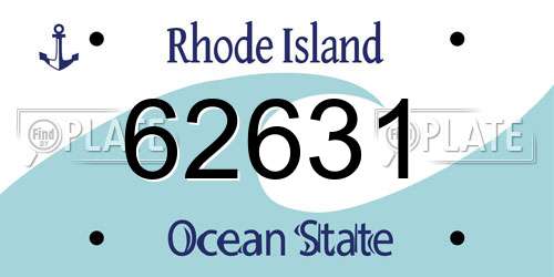 62631 Rhode Island License Plate