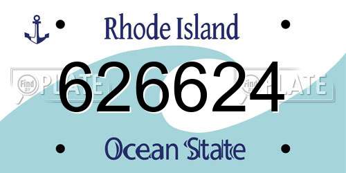 626624 Rhode Island License Plate