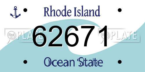 62671 Rhode Island License Plate