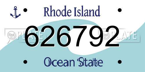 626792 Rhode Island License Plate