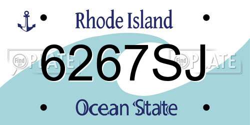 6267SJ Rhode Island License Plate