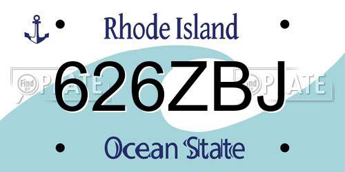626ZBJ Rhode Island License Plate