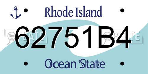 62751B4 Rhode Island License Plate