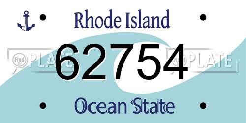 62754 Rhode Island License Plate
