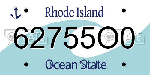 62755O0 Rhode Island License Plate