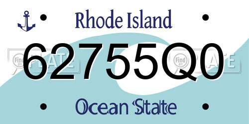 62755Q0 Rhode Island License Plate