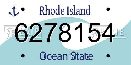 6278154 Rhode Island License Plate