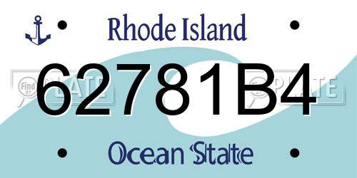 62781B4 Rhode Island License Plate
