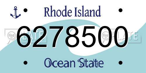 6278500 Rhode Island License Plate