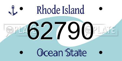 62790 Rhode Island License Plate