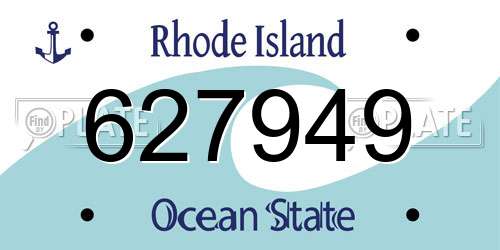627949 Rhode Island License Plate