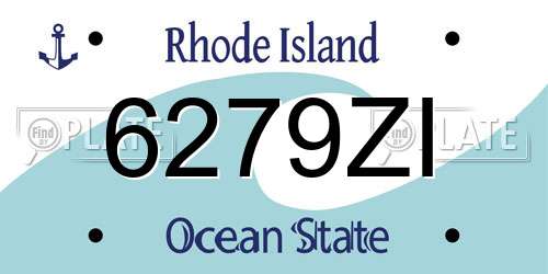 6279ZI Rhode Island License Plate