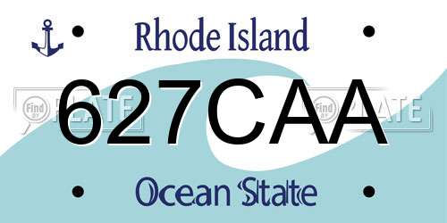 627CAA Rhode Island License Plate