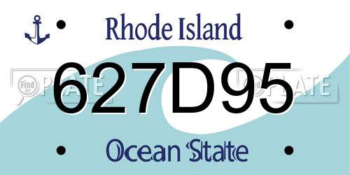 627D95 Rhode Island License Plate