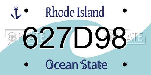 627D98 Rhode Island License Plate