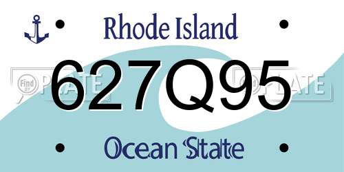 627Q95 Rhode Island License Plate