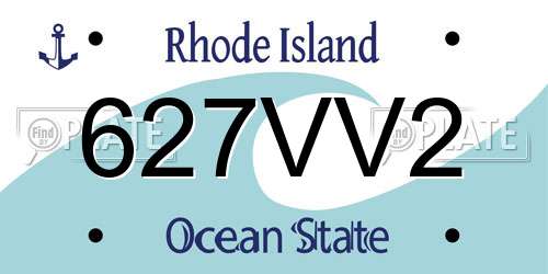 627VV2 Rhode Island License Plate