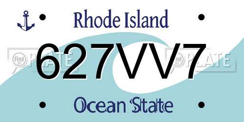 627VV7 Rhode Island License Plate