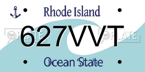 627VVT Rhode Island License Plate