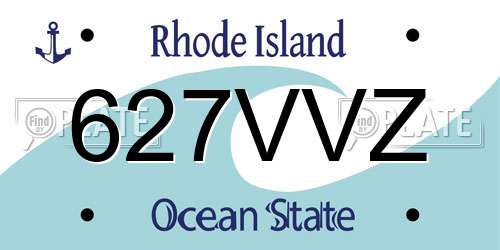 627VVZ Rhode Island License Plate