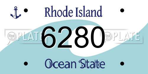 6280 Rhode Island License Plate